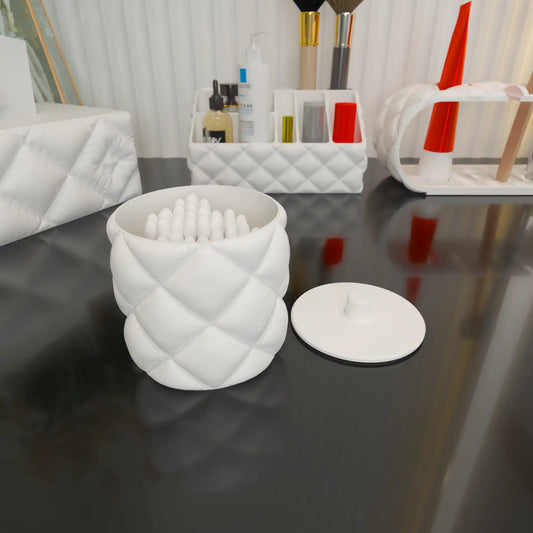 PuffyCotton – Dispensador de Pads / Cotonetes de Algodón con Diseño Acolchado