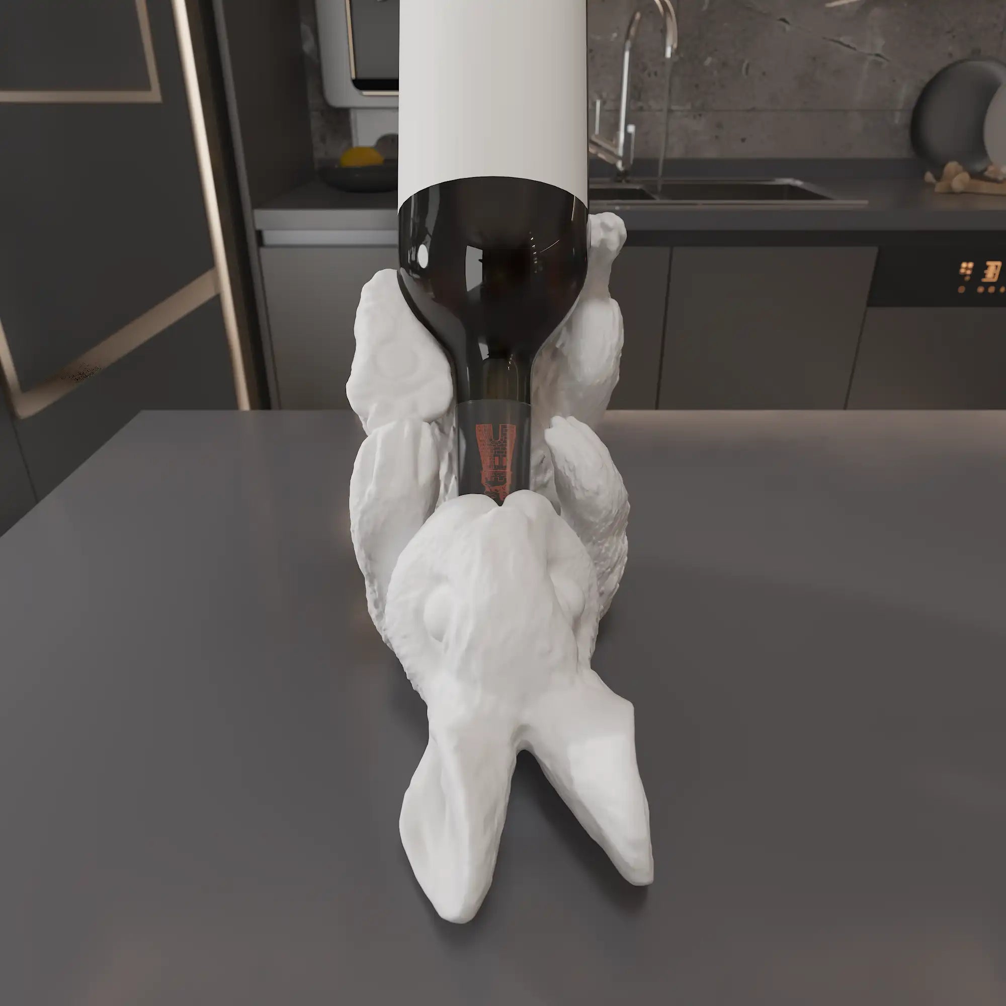 VinoBunny – Soporte de Vino con Encanto Lúdico