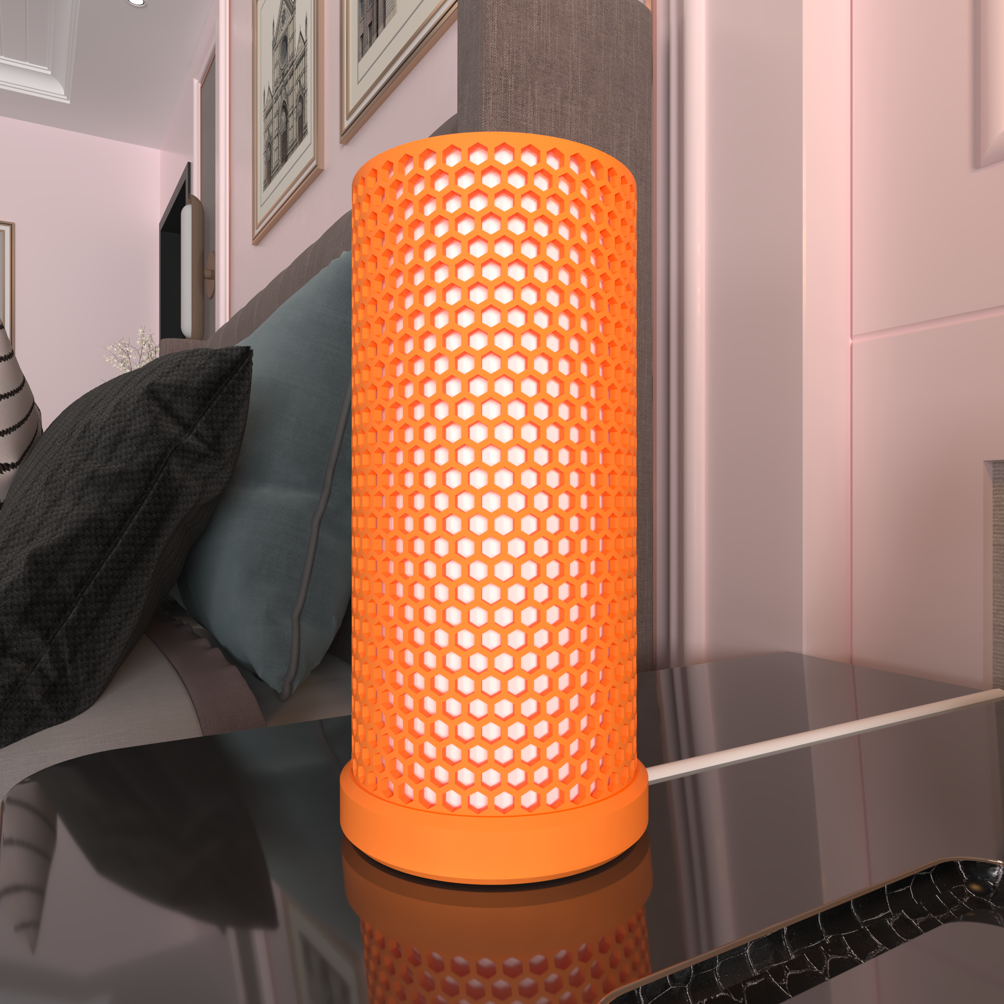 HexaGlow – Lámpara Geométrica LED con Luz Regulable