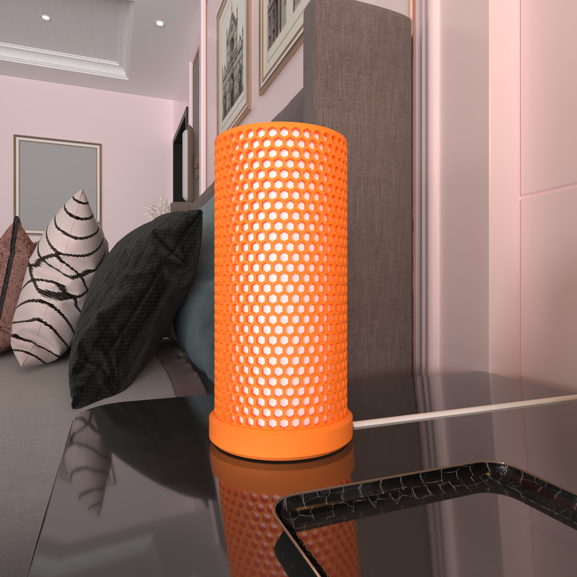 HexaGlow – Lámpara Geométrica LED con Luz Regulable