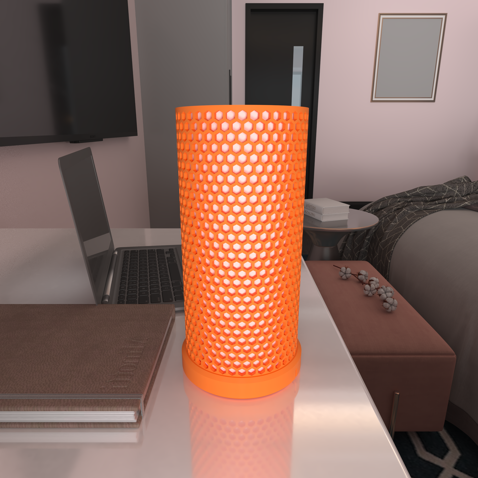 HexaGlow – Lámpara Geométrica LED con Luz Regulable