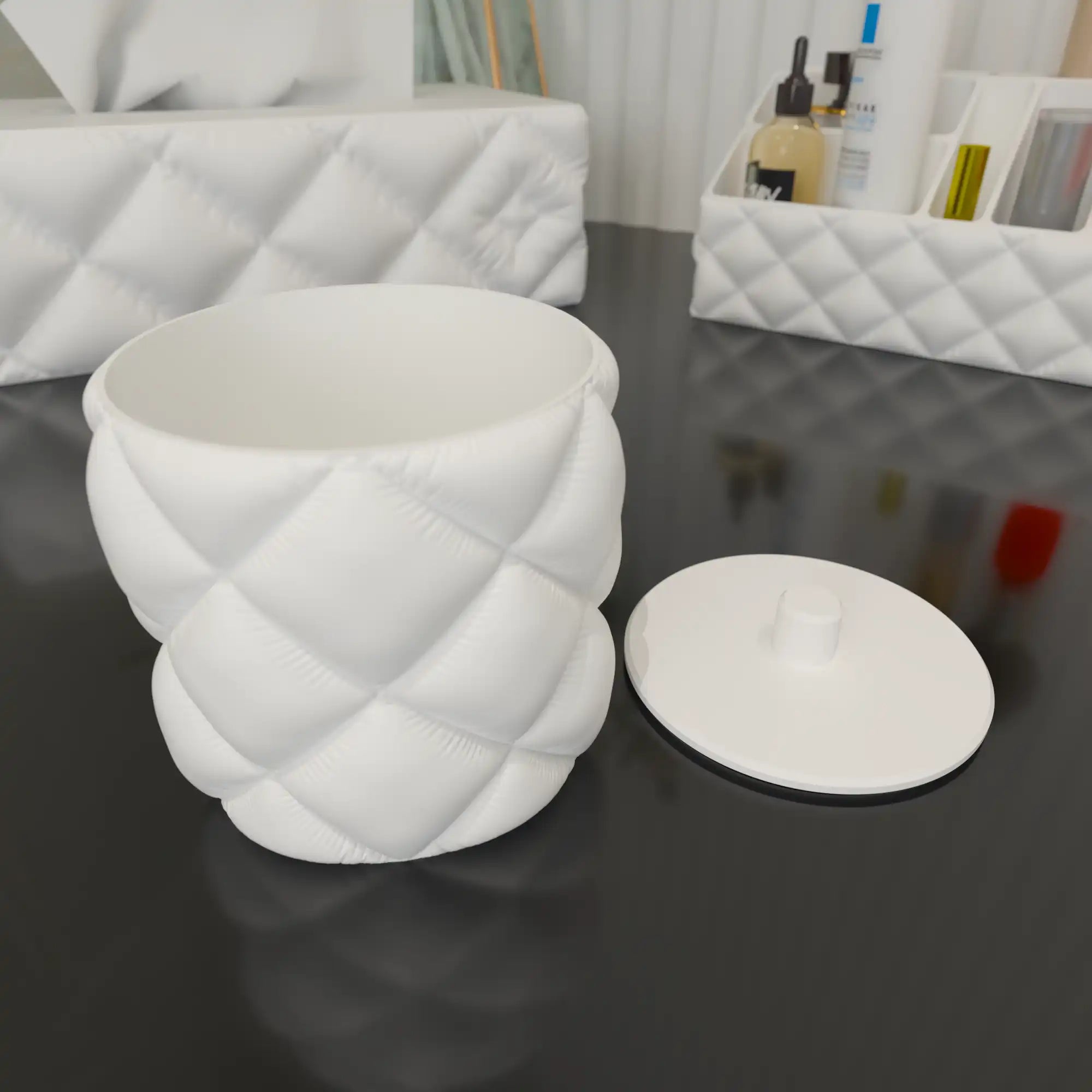 PuffyCotton – Dispensador de Pads / Cotonetes de Algodón con Diseño Acolchado